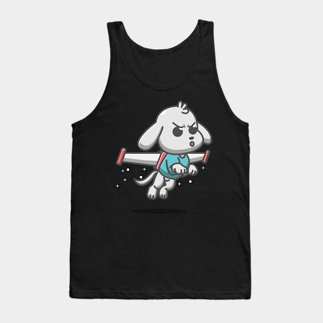 cute dog flying on robot wings Tank Top by fflat hds